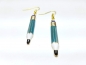 Preview: Bleistift Ohrringe goldfarben blau